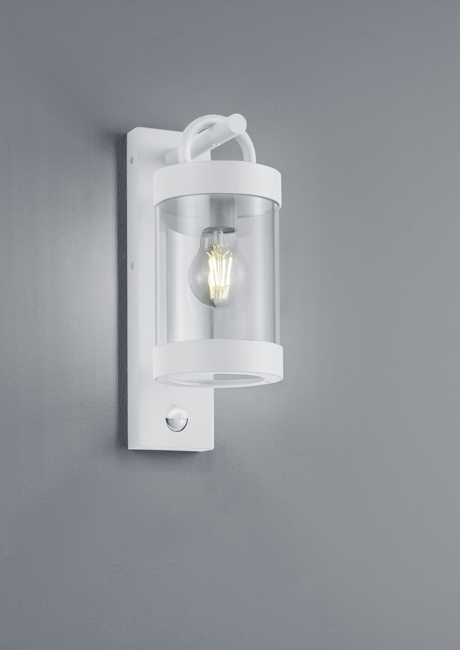 Aplica de perete pentru exterior cu senzor Sambesi, TRIO, 12.5x33 cm, 28W, 1x E27, aluminiu, alb mat - imagine 3